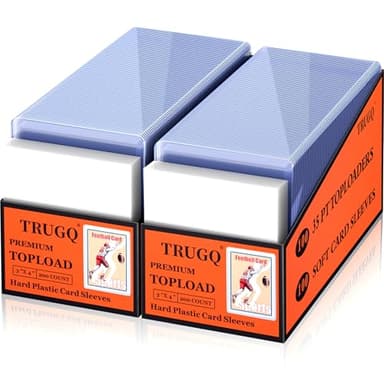 TRUGQ 400 Card Sleeves Top Loads for Cards,3"X4"Baseball Card Protectors,Toploaders Hard Plastic for Trading Game Sports Football Cards(200 Hard Protectors + 200 Soft Sleeves - Image 1