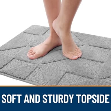 OLANLY Door Mats Indoor, Non-Slip, Absorbent, Dirt Resist, Entrance Washable Mat, Low-Profile Inside Entry Doormat for Entryway (32x20 inches, Grey) - Image 3