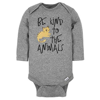 Gerber Baby Boys' 6-Pack Long-Sleeve Onesies Bodysuit, Tiger Green, 3-6 Months - Image 2