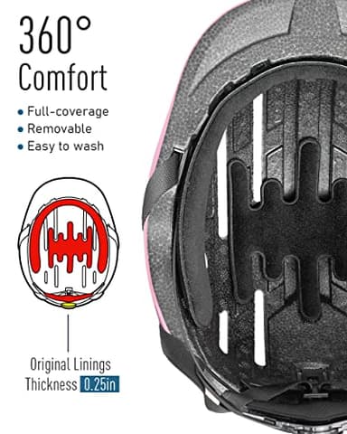 Bike Helmets for Adults Men Women,Mens/Womens Cool Bicycle Helmet with Magnetic Rear LED Light (Shiny White,L) - Image 3