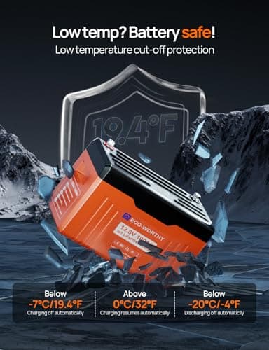 ECO-WORTHY 12V 100AH LiFePO4 Lithium Battery with SOC Display, Upgrade 2.0 with built-in Bluetooth, 100A BMS with Low-Temp Protection, Suitable for RV, Camping, Solar Off-Grid trolling motor - Image 5
