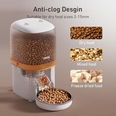 2025 Upgraded Automatic Cat Feeder - 4L Timed Auto Pet Feeder for Cat and Dog with Dry Food Dispenser, 180-day Battery Life, 1-6 Meals Per Day, 1-16 Portion, Desiccant Bag Keeps Food Fresh - Image 5