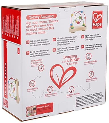 Hape Double Bubble Wooden Bead Maze | Award Winning Educational Wire Roller Coaster Sorting Puzzle Early Development Toy for Babies and Toddlers - Image 4
