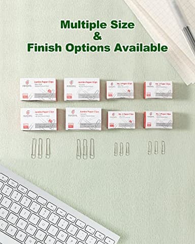 PAPERPAL Paperclips for Office School & Personal Use, Jumbo Smooth Paper Clip (2"), 1000 Large Paper Clips (10 Boxes of 100 Each), Silver - Image 8