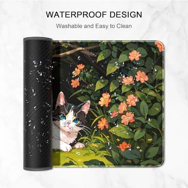 Auhoahsil Large Mouse Pad, XXL Gaming Mousepad, Desk Mat for Desktop, Thick Rubber, Big & Long Size, Stitched Edges, Full Desk Pad for Laptop & Computer, Extended 35.4 x 15.7 in, Cat Shrubbery - Image 7