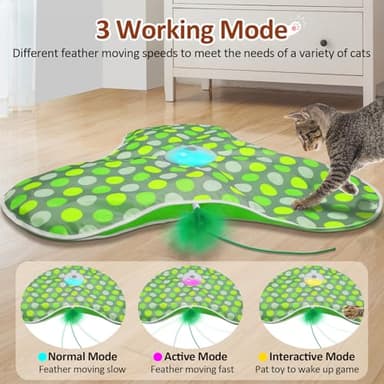 Sofolor Interactive Cat Toy, Automatic Cat Toys for Indoor Cats, Hide and Seek Cat Toy with Motion Activated, Moving Feather, Chirping, USB Rechargeable - Image 4