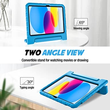 ProCase Kids Case for iPad A16 11th Generation 2025/iPad 10th Generation 2022 with Pencil Holder, iPad 11/10 Case Shockproof Lightweight Cover with Stand Convertible Handle for Children -Blue - Image 5