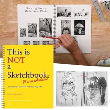 This is Not A Sketchbook, It's an Art Class Spiral-Bound Interactive Workbook Coloring Book for The Aspiring Artist,Art Sketchbook - Image 3