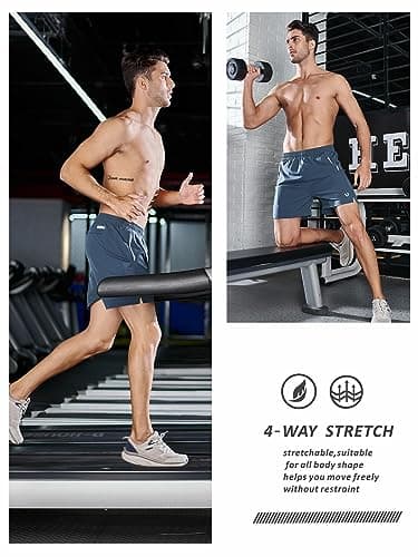 NORTHYARD Men's Running Athletic Shorts 5"/ 7"/ 9" Workout Gym Short Tennis Quick Dry Active Sport Hiking Basketball-5'' COOLGREY-S - Image 4