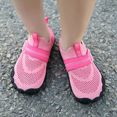 UBFEN Kids Water Shoes for Boys Girls Quick Dry Lightweight Aqua Socks for Toddlers Little Big Kid Barefoot Beach and Pool Sports Non-Slip Swim Shoes D Pink 12.5 Little Kid - Image 5