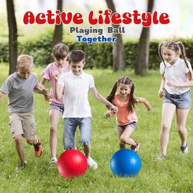 Red & Blue Kickball Set - (9 Inch) with Pump for Toddlers Kids & Adults - Indoor & Outdoor Gym Sports Toys - Fun Playground Balls for Kids Dodgeball, Four Square, PE, Games, Recess and More - Image 5