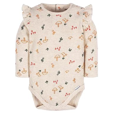 Gerber Baby Girls 2-Pack Long Ruffle Sleeve Onesies, Mushrooms, 6-9 Months - Image 3