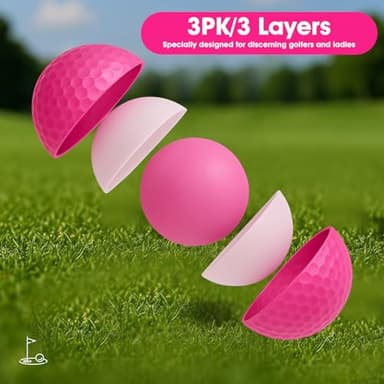 Ghost Pink Funny Golf Balls for Women – Shocked Emoji Face, High-Visibility Pink, Sleeve of 3 Novelty Practice Balls, Cute Golf Gift for Her, Ladies & Girls - Image 5