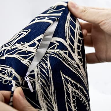 Suklly Plush Square Modern Navy Blue Abstract Floral Illustration Hidden Zipper Home Sofa Decorative Set of 2 Throw Pillow Cover Cushion Case 16x16 Inch Design Printed Pillowcase - Image 4