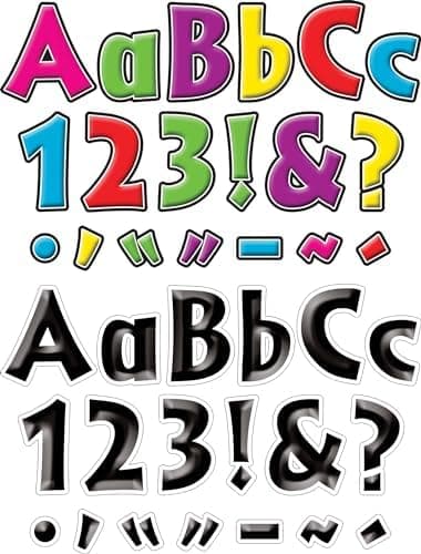 Barker Creek Letter Pop-Out Set, 4” Neon Lights, Set Includes 510 4" Letters, Numbers & Punctuation Marks, Multicolor Designer Letters, Office, Home, and School Décor (4431 - Image 4