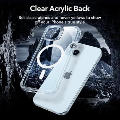 ESR for iPhone 15 Case, Compatible with MagSafe, Full-Body Military-Grade Drop Proof Case with Built-in 9H+ Tempered Glass Screen Protector, Armor Series, Clear Blue - Image 8