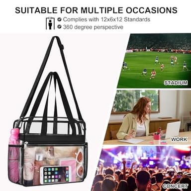 Oraben Clear Bag for Stadium Events 12x6x12 Clear Tote Bag for Women Sports Fan Tote Transparent Lunch Bag for Work Concert - Image 5