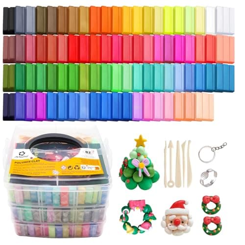 Artecho Polymer Clay Kit, 82 Colors Oven Bake Modeling Clay Kit with 5pcs Clay Sculpting Tools and 31pcs Accessories for DIY, Jewelry Design, Home Decoration and Art Sculpture - Image 1