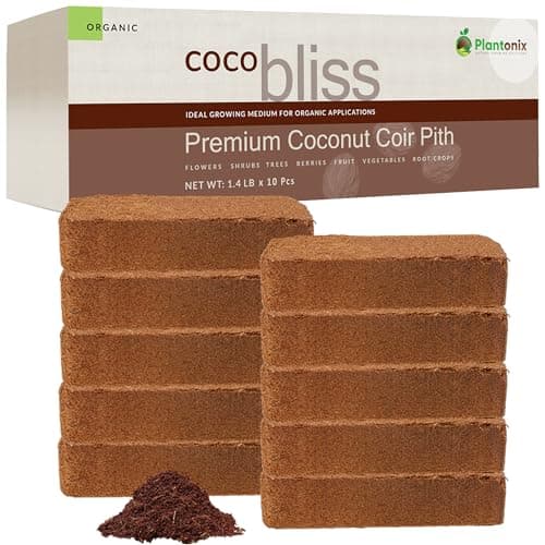 Coco Coir 650gm Bricks (10-Pack) - Organic Coco Coir for Plants - OMRI-Listed Cocopeat Bricks for Garden Soil & Potting Mixes - Coconut Fiber Mixes with Potting Soil for Indoor & Outdoor Plants - Image 1