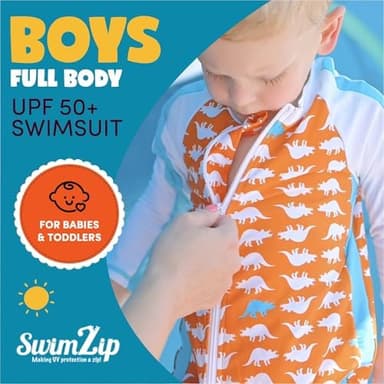 SwimZip Boys' Long-Sleeve UPF 50+ Swimsuit for Baby, Toddler, & Little Boys - Image 5
