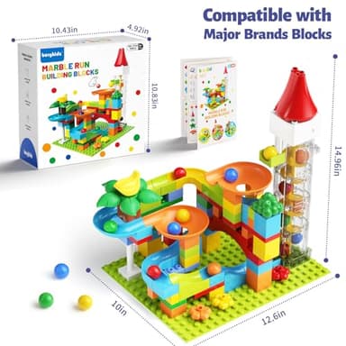 Marble Run Toy Motorized Elevator Marble Maze Kit with Perpetual Motion Machine, Building Block Educational Construction Game Playset STEM Learning Hand Eye Coordination Training Unlimited DIY - Image 5