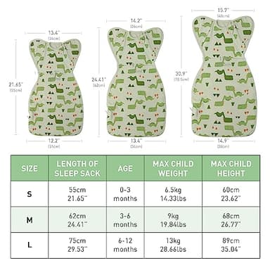 Baby Sleep Sack Swaddles for Newborn 0-3 Months, Arms Up Swaddle Blanket 2 Packs Cotton, Hands Up 3-Way Transitions to Arms-Free Wearable Sleeping Sack Bag for Boys Girls Snug Fit Calms Startle Reflex - Image 6