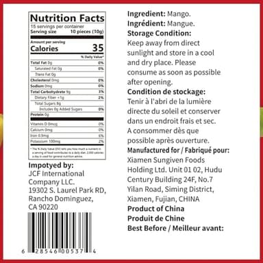 ONETANG Freeze-Dried Fruit Mango Chips, 10 Pack Single-Serve Pack, Non GMO, Kosher, No Add Sugar, Gluten free, Vegan, Holiday Gifts, Healthy Snack 0.35 Ounce - Image 2