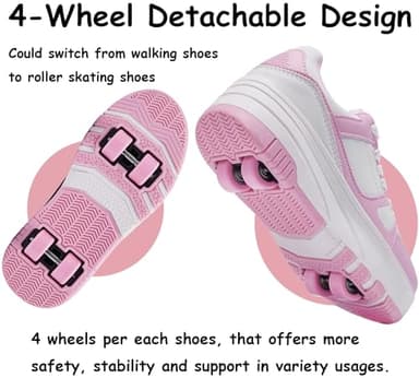 ANEFUN Roller Skate Shoes for Kids Girls Boys Detachable Wheeled Fashion Sneakers - Image 2