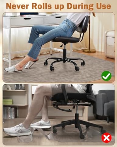 Blvornl Office Chair Mat for Hardwood Floor, 35.4"*47.2" Desk Computer Chair Mat for Hard Wood, Large Anti-Slip Hard Floor Protector Rolling Chair Mat, PVC Mat Desk Rug for Office and Dark Brown - Image 5
