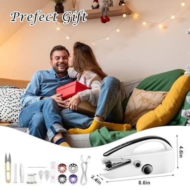 Handheld Sewing Machine, Easy to Use Portable Electric Mini Sewing Machines for Beginners with Two Speeds, with Complete Accessories Kit, Suitable for Home, Travel and DIY - Image 7