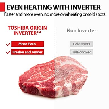 TOSHIBA Inverter Countertop Microwave Oven Air Fryer Combo MASTER Series, Broil, Convection, Speedy Combi, Even Defrost 11.3'' Turntable Sound On/Off, 27 Auto Menu&47 Recipes - Image 4