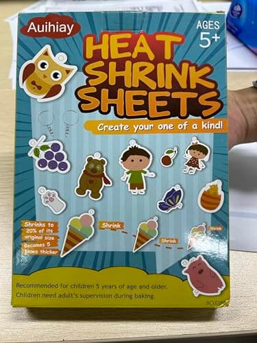 Auihiay 198 Pieces Shrink Plastic Kit Includes 20 Sheets Shrink Papers, Hole Punch, Keychain Accessories and Pencils for Shrinky Art and DIY Keychain Making Easter Mother Day Ornament - Image 9