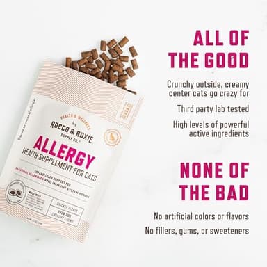 Rocco & Roxie Seasonal Allergy Relief for Cats, Cat Supplements & Vitamins, Probiotics to Support Gut Health, Fish Oil for Skin, Sneezing & Itching from Seasonal Allergies, Tart Cherry Immune Support - Image 8