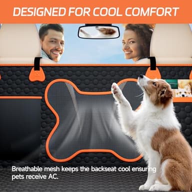 YFChangle Hard Bottom Dog Car Seat Cover for Back Seat – Waterproof Nonslip Hammock Extender for Trucks & SUVs, Heavy Duty Pet Protector, Black Oxford Fabric - Image 5