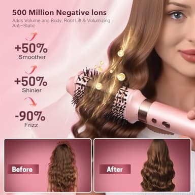 Mythsight StyleVibe™ 6-in-1 Air Styler, Hair Dryer & Blow Dryer Brush with Auto Wrap Curl L/R, Fast Drying, Smooth Blowouts, Root-Lift Volume, No Heat Damage Frizz-Free Thermal Brush with Travel Bag - Image 4