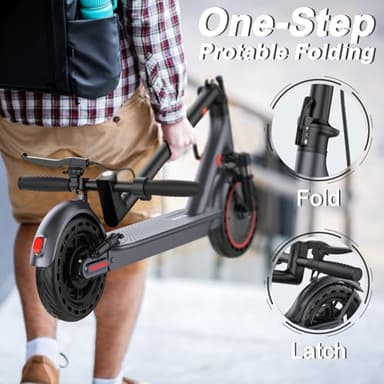 VOLPAM Electric Scooter, 350W/500W, 8.5"/10" Tires, 12/21/28 Miles Range, 16/19/22Mph, Folding E-Scooter with Dual Braking - Image 5