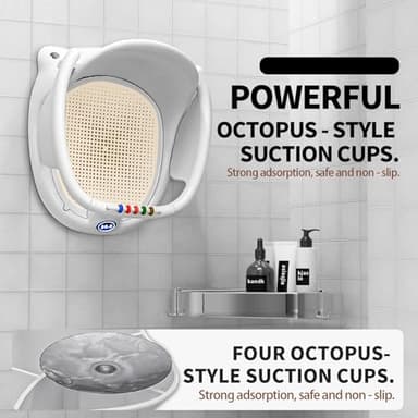 Baby Bath seat for Babies Sitting up Infant Bath tub Portable sit up Seats Bathing Chair Newborn Essentials Toddler Must Haves 0-12 Months Bathtub Sink Bather Sitting Shower Support Travel Ring - Image 5