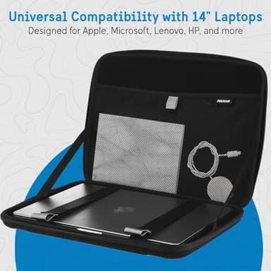 Pelican Adventurer - Laptop Bag/Case 14 Inch - [Elastic Carrying Handle] [Secure Zip Lock] Waterproof, Scratchproof and Heavy Duty Laptop Sleeve for All Laptops from 12 inches up to 14 inches - Black - Image 6