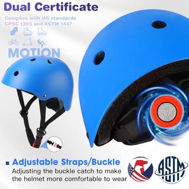 Toddler Kids Bike Helmet Set - Adjustable Cycling Helmet with Knee, Elbow Pads & Wrist Guards Sport Protective Gear Little Kid - Image 3