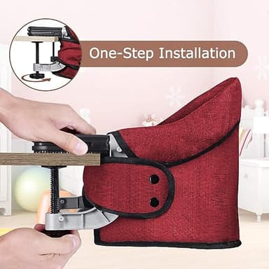 Hook On Chair,Clip on High Chair, Fold-Flat Storage Portable Baby Feeding Seat, High Load Design, Attach to Fast Table Chair Removable Seat for Home and Travel(Red) - Image 2