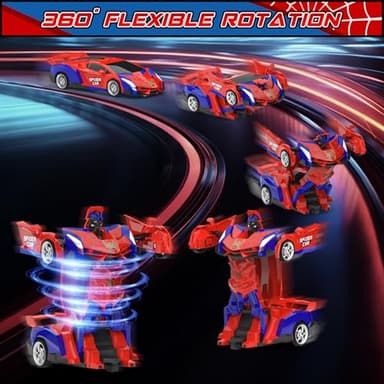 BLUEJAY Transform Rc Cars for Boys 4-7 8-12, 2.4Ghz Remote Control Car 1:18 Scale Transforming Robot, One-Button Deformation 360° Rotation Car Toy Gifts for Boys 3-5 - Image 2