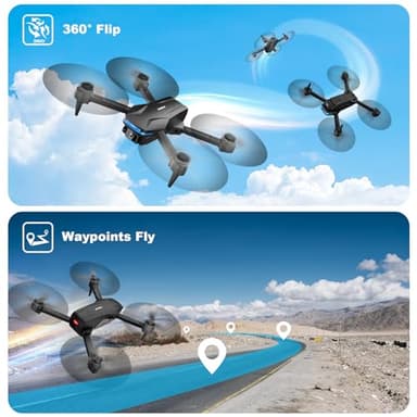 Drone with Camera 1080P HD FPV Foldable Drone for Beginners and Kids, Quadcopter with Voice Gesture Control with Carrying Case, One Key Take Off/Land, Optical Flow Positioning, 360° Flip, Waypoint Fly - Image 5