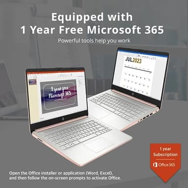 HP Stream 14" HD Lightweight Laptop, Intel Celeron N4120, 16GB RAM, 224GB Storage(64GB eMMC + 160GB Docking Station), Intel UHD Graphics, HD Webcam, 1 Year Office 365, WiFi, Bluetooth, Win 11s, Gold - Image 4