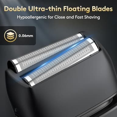 Brightup Foil Shavers for Men - Smooth & Painless Electric Razor for Men with Back Beard Trimmer for Long Thick - Wet Dry Shaving/Travel Lock/LED Display/IPX6 Waterproof - Image 3