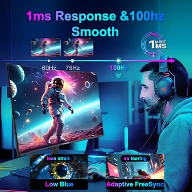 SANSUI Curved Monitor 24 inch 100Hz USB Type-C Computer Monitor with Built-in Speakers- MPRT 1ms,Adaptive Sync,HDR,1500R,VESA 75x75mm Compatible, for Home and Office(ES-24C1) - Image 2