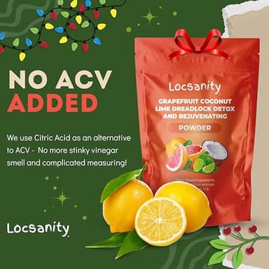 Locsanity Dreadlock Hair Scalp Detox - Deep Clean Dreadlock Powder, Cleansing Conditioner - Natural Hair Cleanser for Build Up - ACV Alternative, Loc Care and Maintenance Products - Image 4