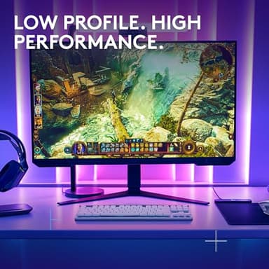 Logitech G515 Wireless Gaming Keyboard TKL, LIGHTSYNC RGB, Thin Tenkeyless Design, Double-Shot PBT Keycaps, Tactile Brown Mechanical Switches - White - Image 2