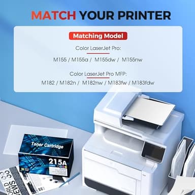 215A Toner Cartridges 4 Pack - M182nw Toner (with Chip) Replacement for HP 215A HP215A to Work with Color Pro MFP M183fw M182nw M183fdw M155dw M155nw Printer Ink 215A ,Black Cyan Yellow Magenta - Image 2