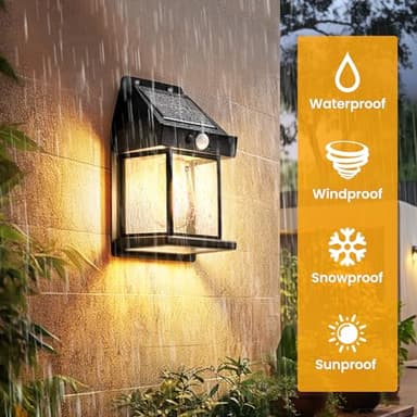 GIGALUMI Solar Wall Lights Outdoor, Dusk to Dawn Motion Sensor Light Waterproof, 4 Pack Motion Sensor Solar Porch Lights with 3 Modes, for Patio, Garage, Shed - Image 6