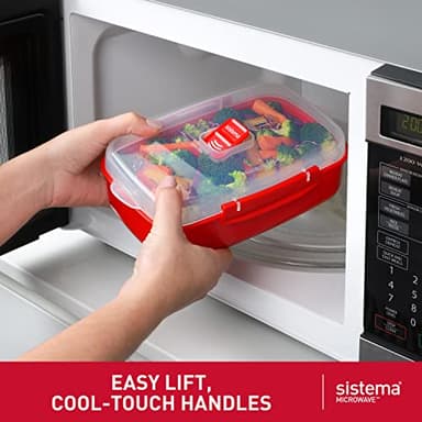 Sistema Microwave Food Storage Containers with Steam Release Vent, Dishwasher Safe Red - Image 6